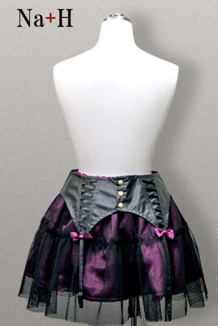 ガーター付スカート（チュール×サテン） 